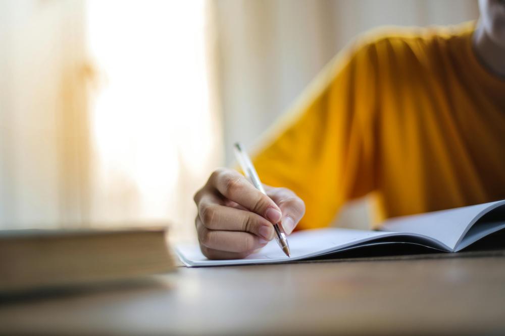 student studying